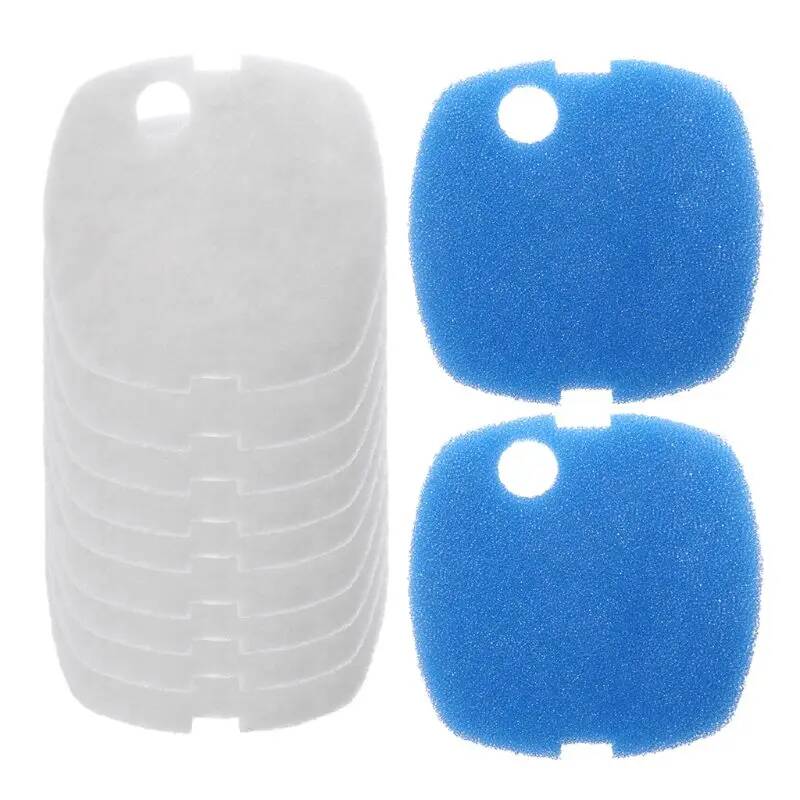 Marine Aquarium Hardscape - 6/10 Stück Aquarium-Schwammfilterpads Weiß + Blau