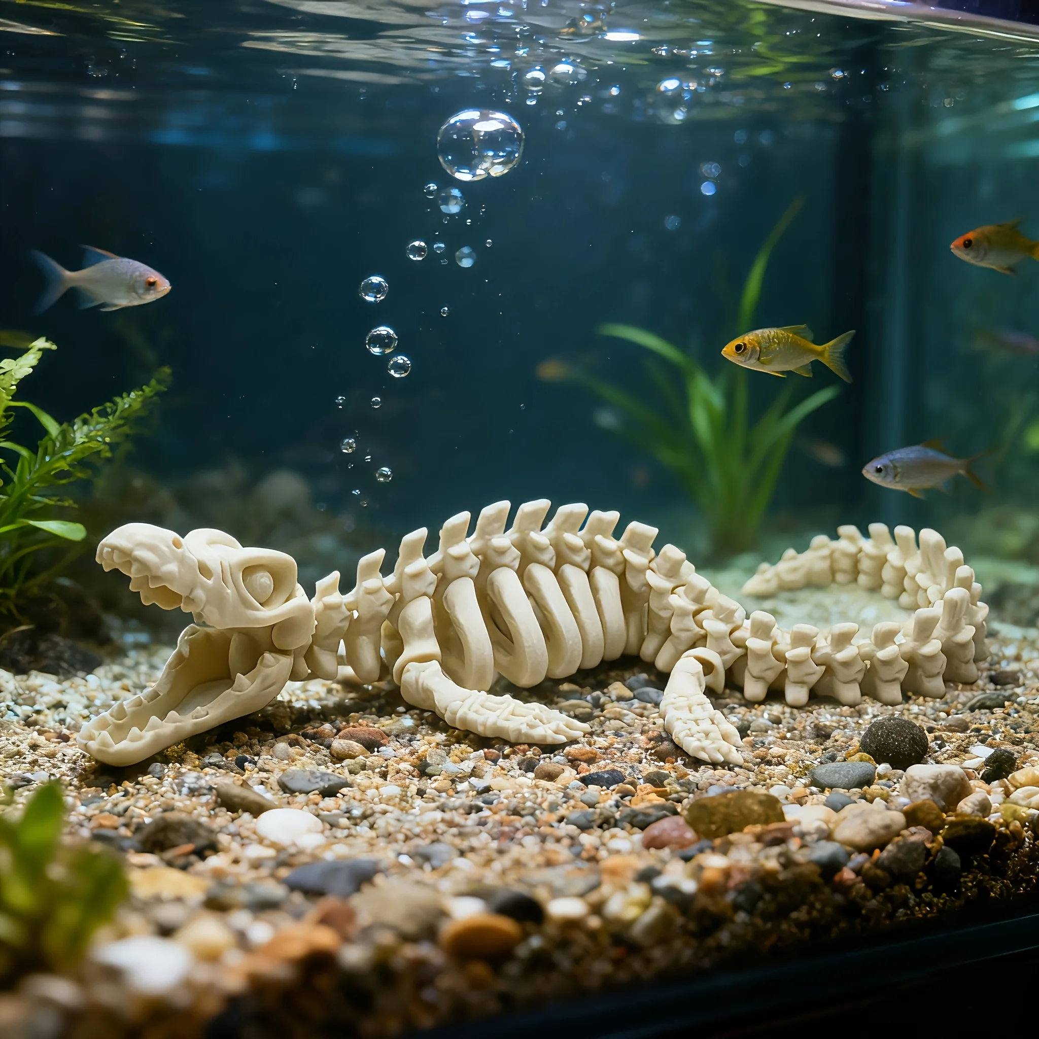 Marine Aquarium Used - 1 Stück realistische Mosasaurier-Skelett-Replik für die