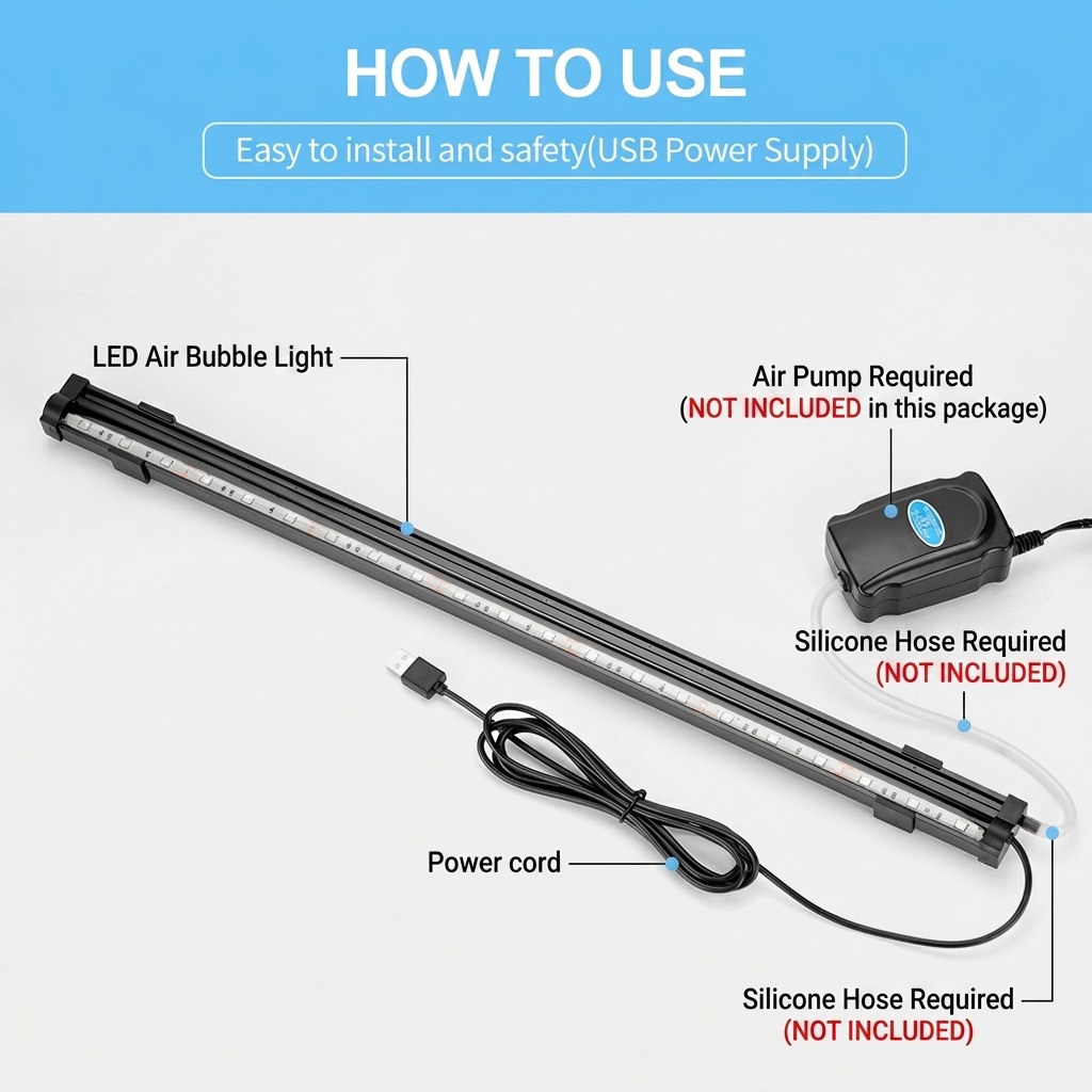 USB LED Aquarium-Luftblasenlic – Aquarium Marine Lights Bewertung und Preis